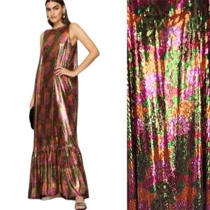 LA DOUBLEJ Soirée Tiered Sequined Tulle Maxi Dress